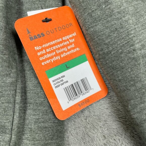 Bass Outdoor Mens Long Sleeve Shirt With Pocket L  Deep Depths NWT 6287 - Picture 5 of 9